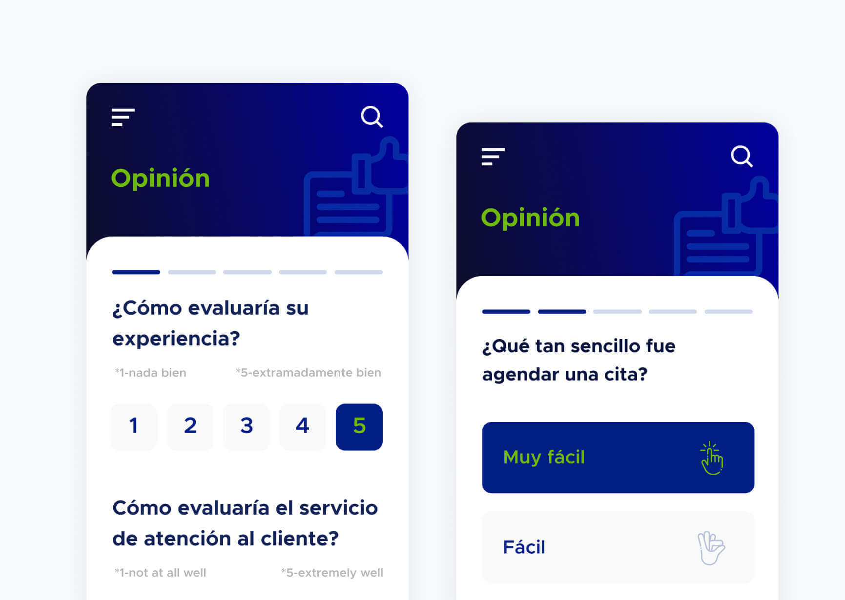 Encuesta a clientes sobre el uso de la aplicación