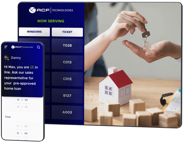 Responsive screens, it reads, Hi Max, there are two of you in line. Ask our sales representative about your pre-approved home loan