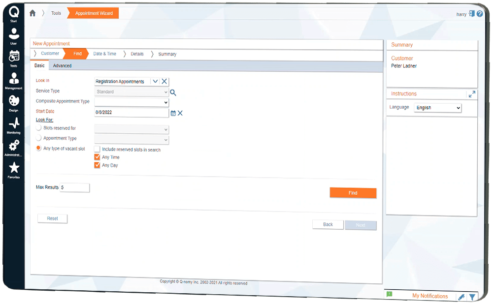 ACF Q-Flow Calendario Reserva de citas