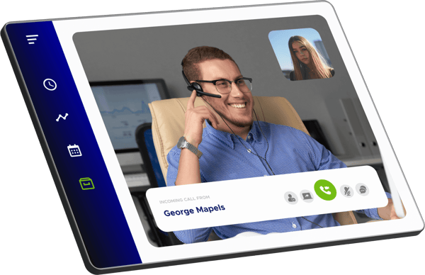 Screen of a George Maples video call through the ACF Technologies application