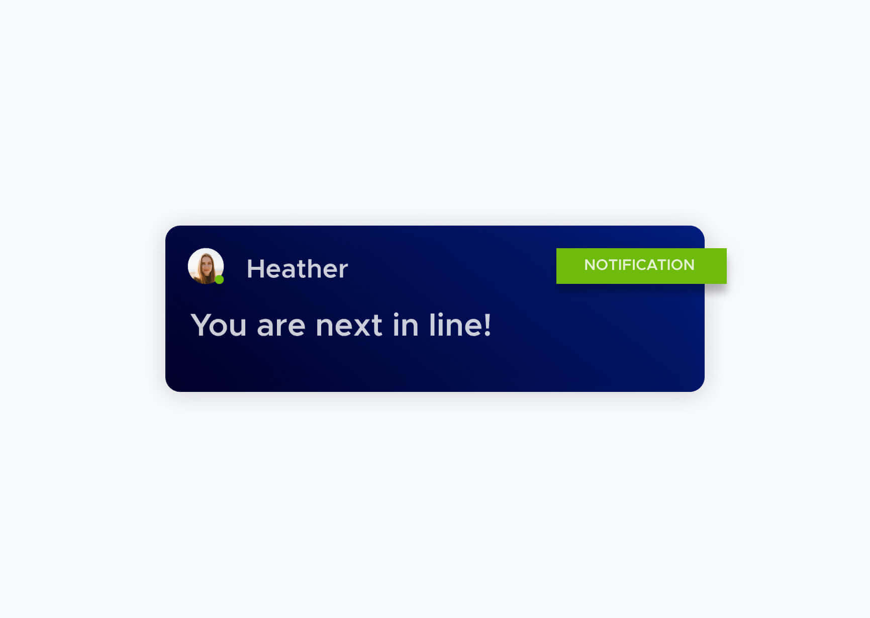 Message notification Announcing that you are as follows in the row