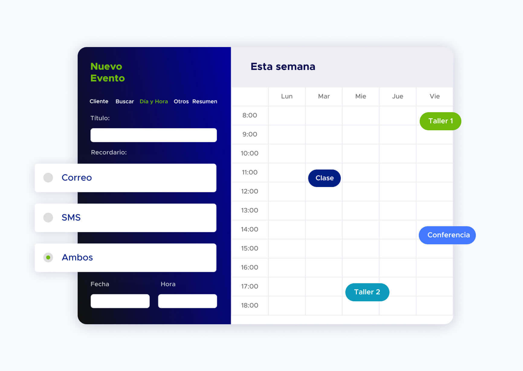 Pantalla de calendario de solución de reserva de eventos de ACF Technologies