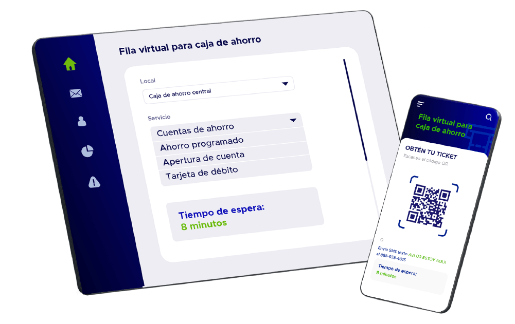 Fila virtual para caja de ahorro
