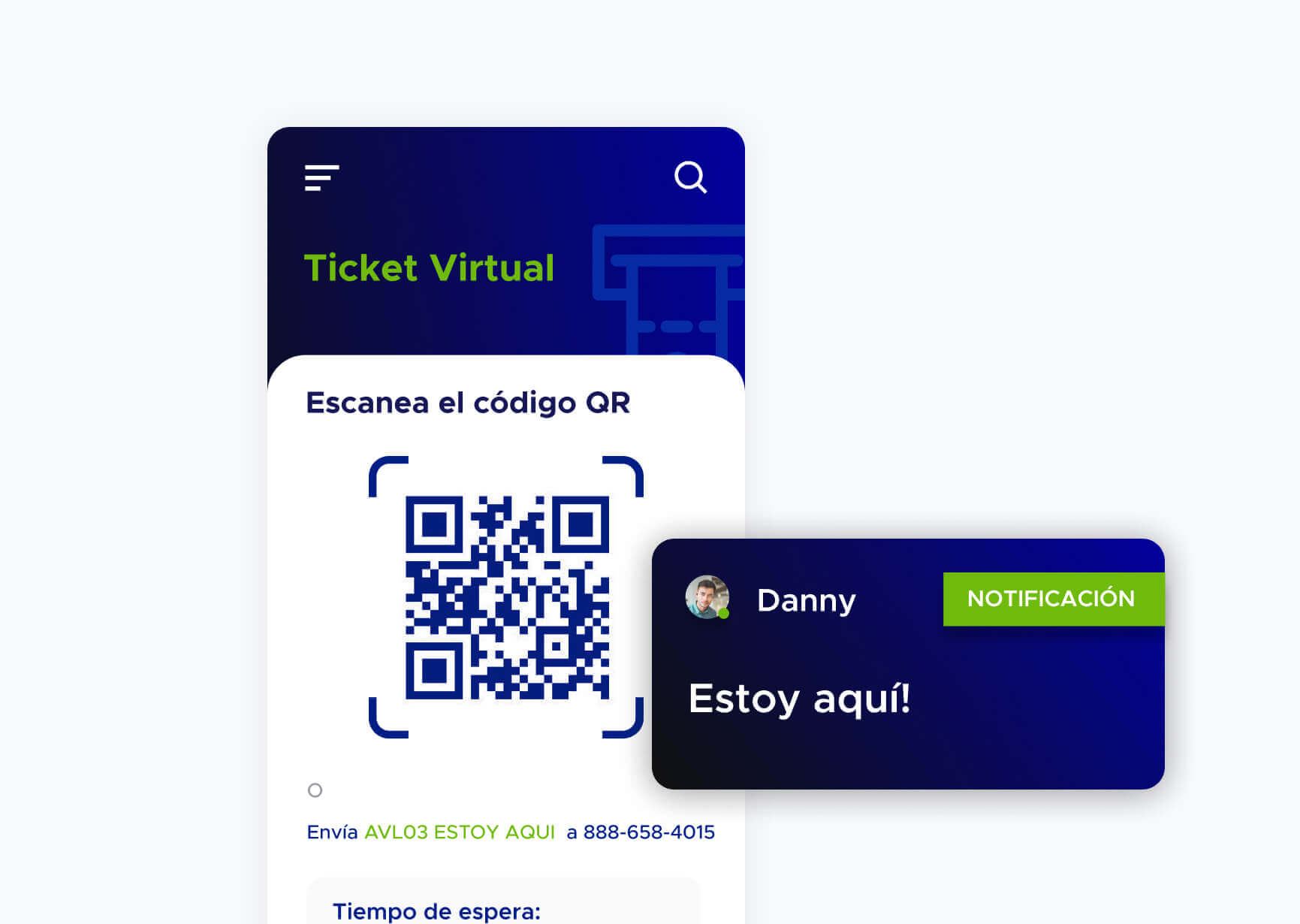 Tela com recibo digital, código QR e notificação para o cliente