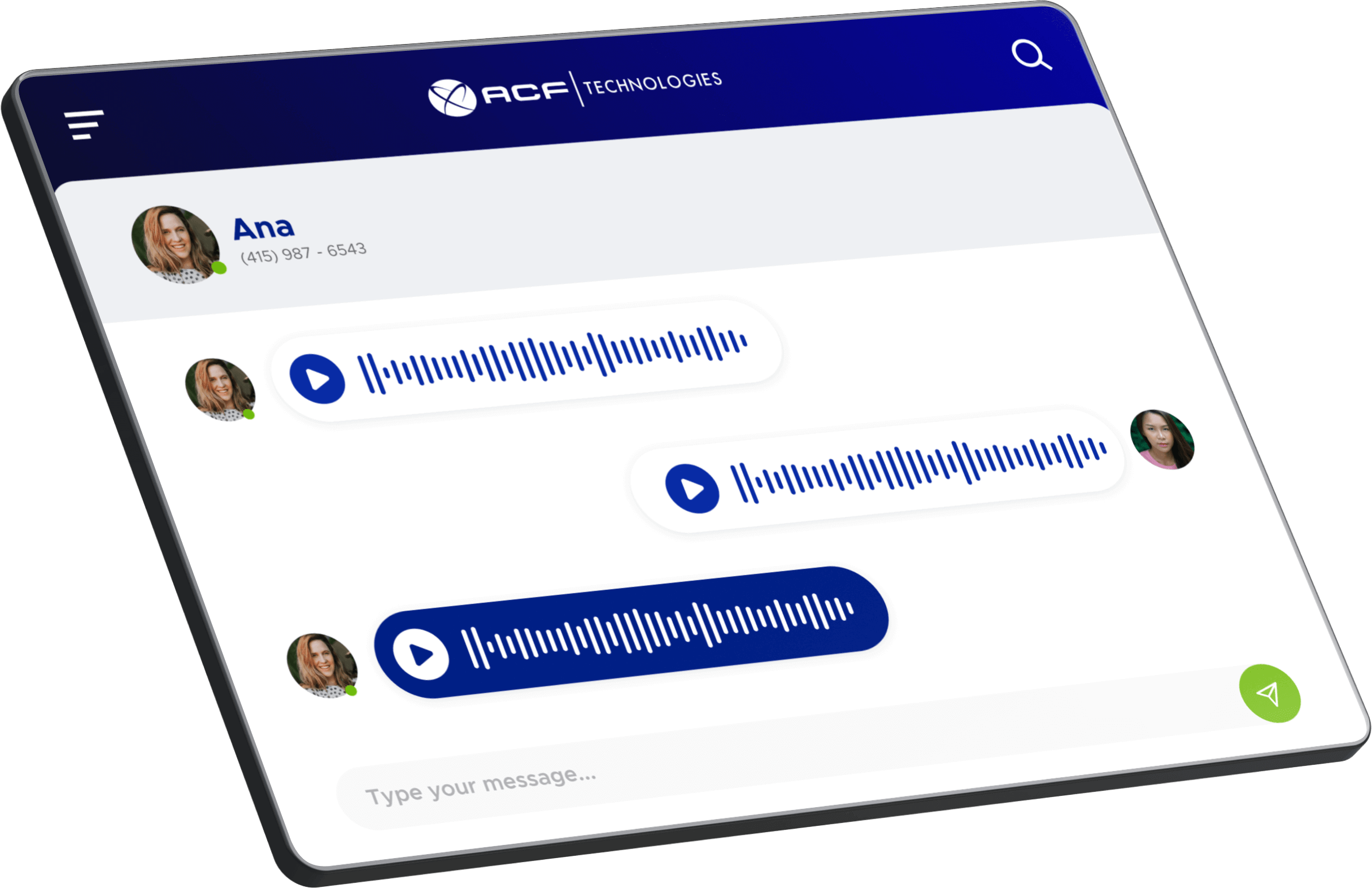 ACF Technologies recording management solution screen