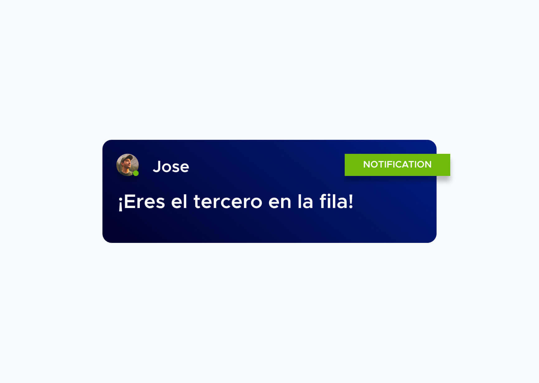 Notificación a José que es el tercero en la fila