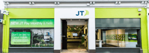 Vista frontal de una tienda de Jersey Telecom