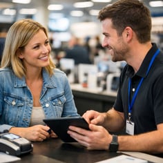 photographic A person in a facetoface customer experience situation-3