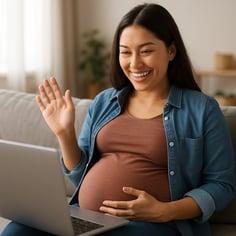 photographic pregnant woman on video call-1