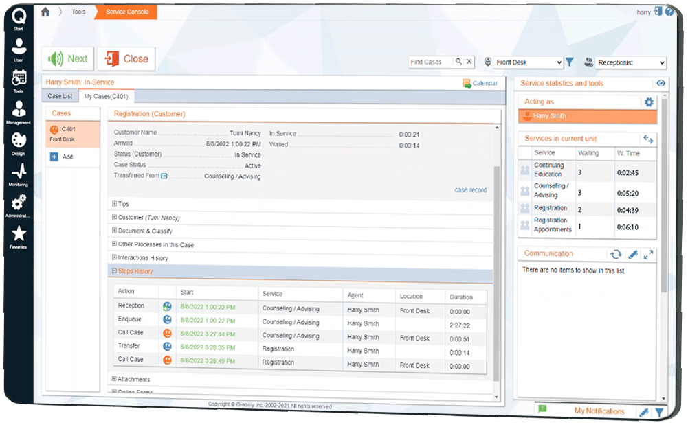 ACF Q-Flow Routing the case to another service, Customer