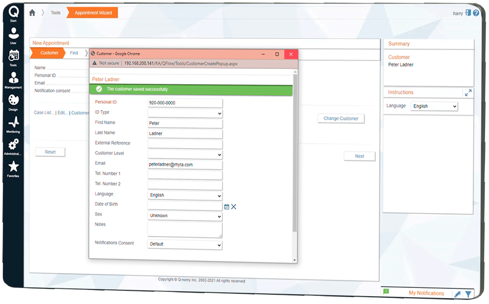 ACF Q-Flow Customer Appointment Scheduling