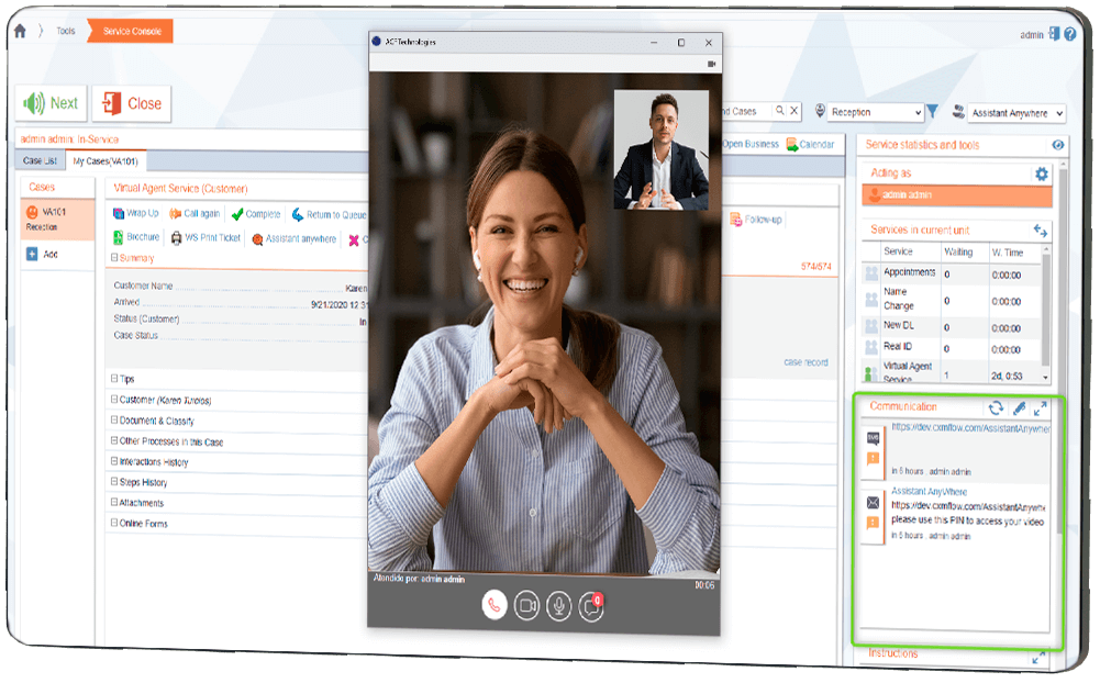 ACF Assistant Anywhere Q-Flow Videollamadas