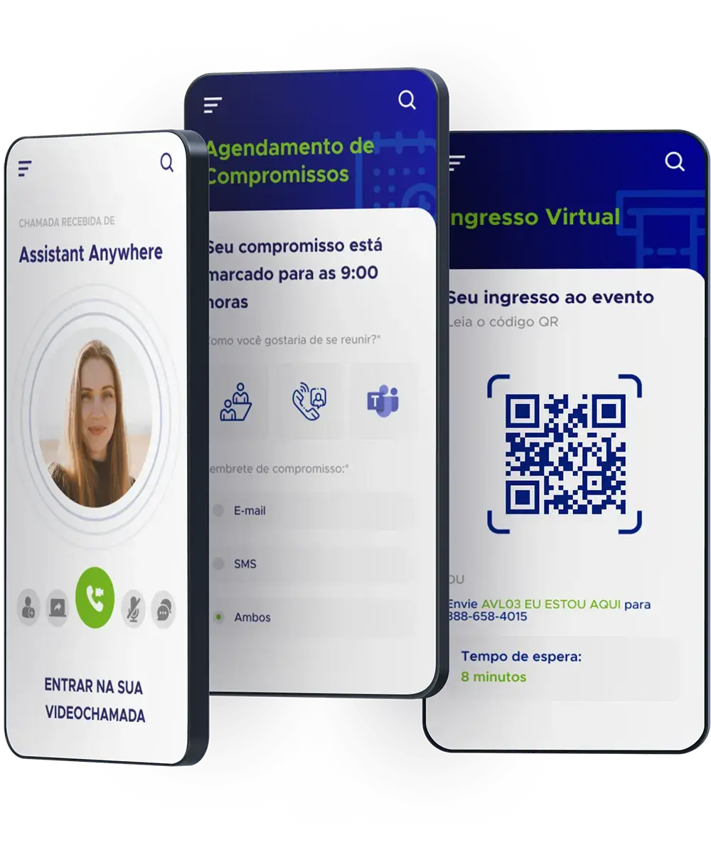 Dispositivos móveis com aplicativo Assistant Anywhere da ACF Technologies