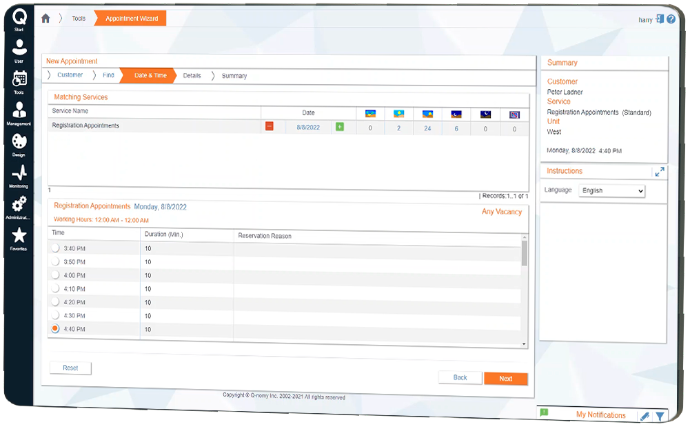 ACFTechnologies_Q-Flow_Date_and_time_ AppointmentScheduling