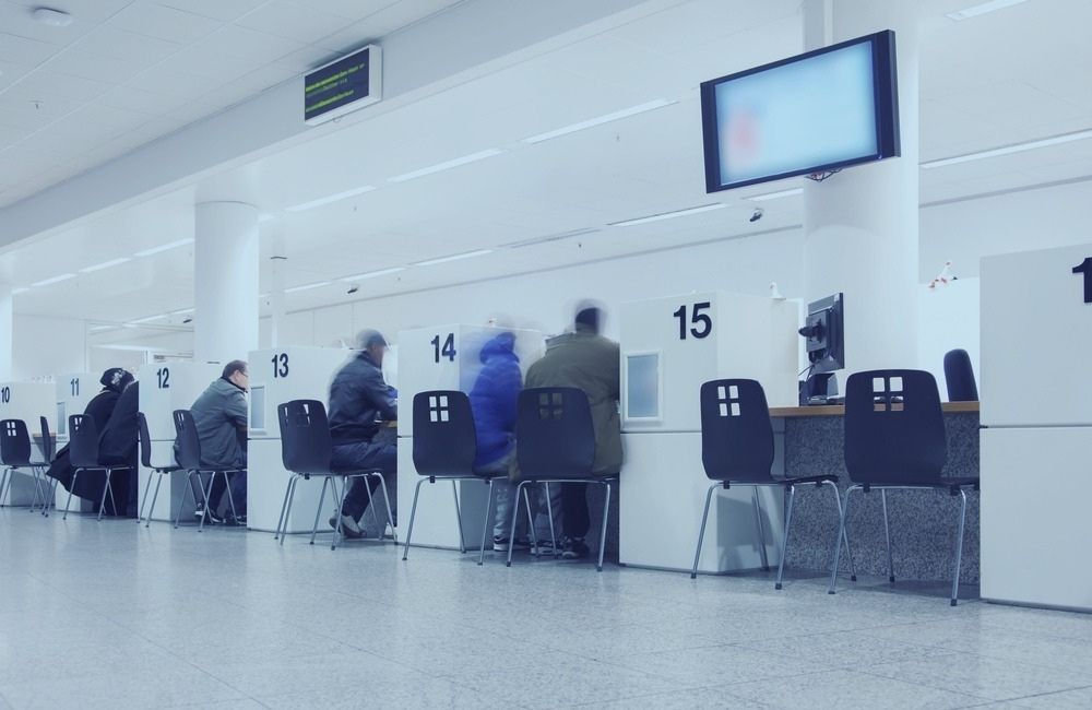 Fotografia da atenção ao público do escritório do coletor de impostos dos Estados Unidos.