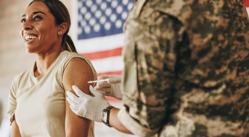 Veteran talking to doctor