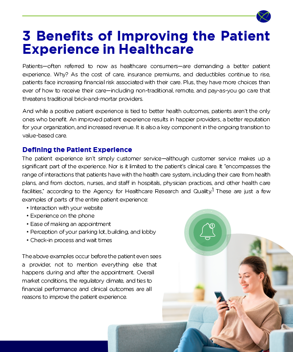 3 benefits of improving the patient experience in healthcare