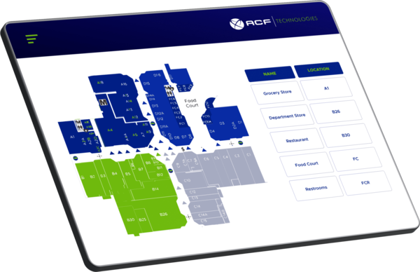 ACF Technologies Waynfinding Solution Screen