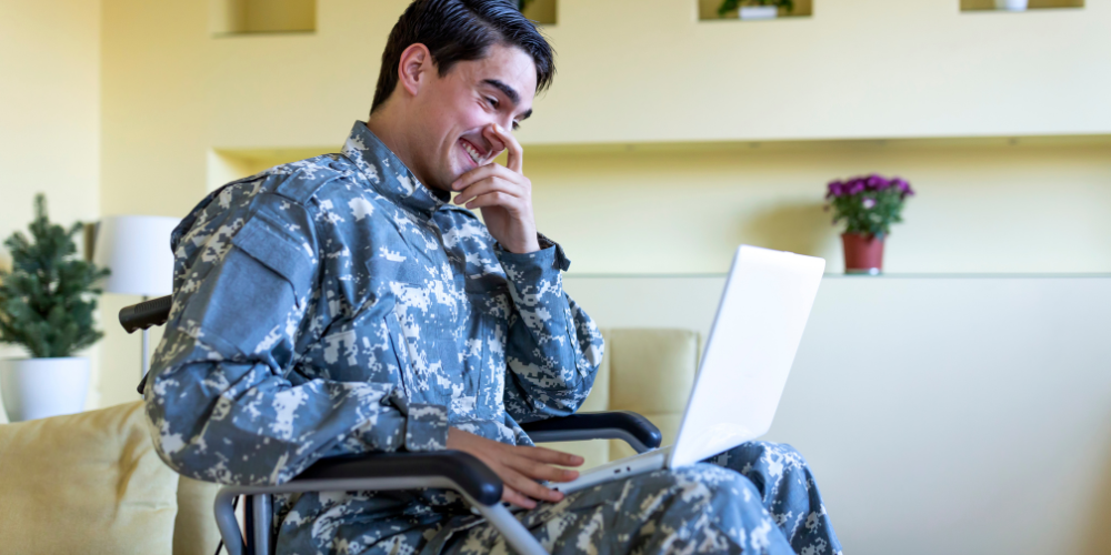 Paralyzed Veteran on laptop