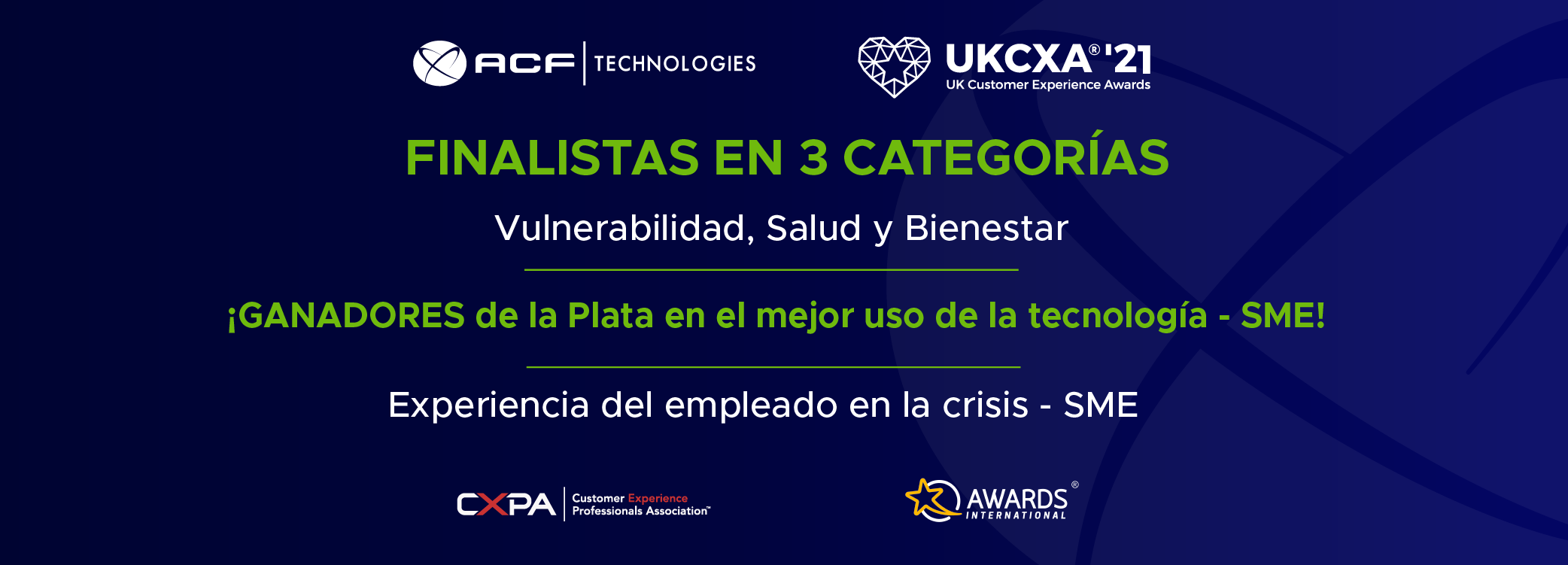 ACF seleccionada como ganadora del premio de Plata en la categoría de mejor uso de la tecnología
