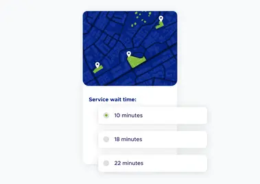 Virtual Ticket Screen with Nearby Places Times
